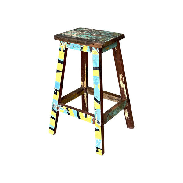 Peter Teak Wood Bar Stool