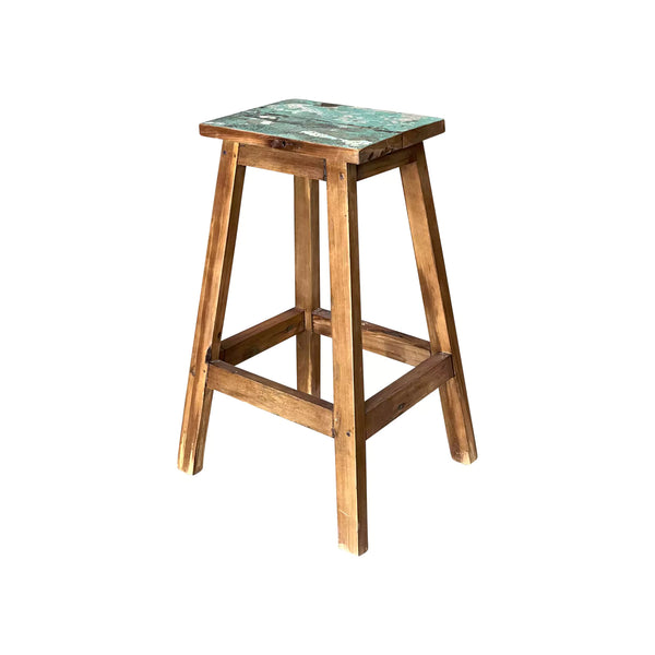 Peter Teak Wood Bar Stool