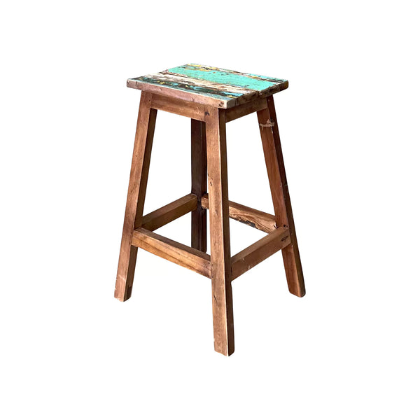 Peter Teak Wood Bar Stool