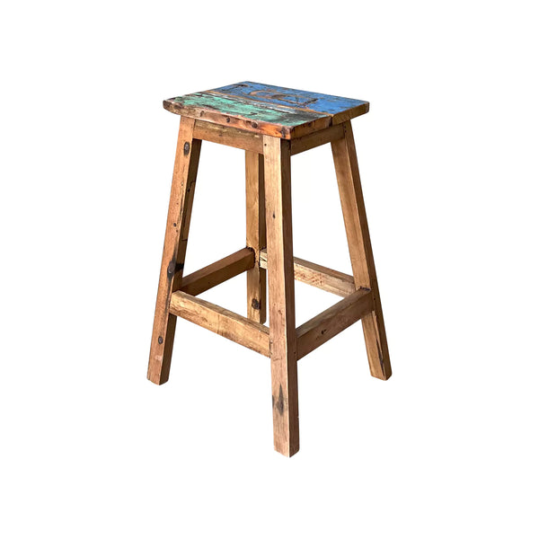 Peter Teak Wood Bar Stool