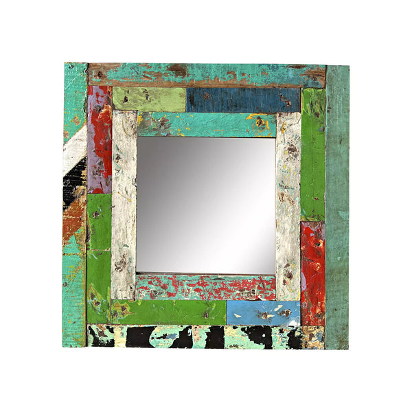 Sun Teak Mirror Patchwork  24 x 24"