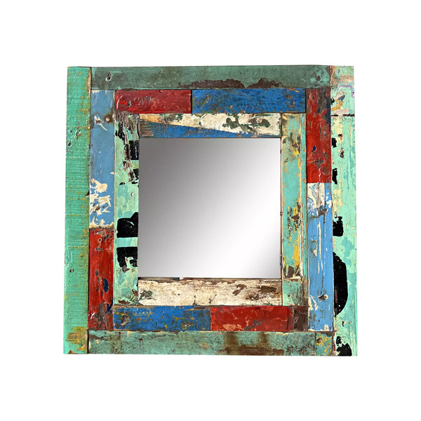 Sun Teak Mirror Patchwork  24 x 24"